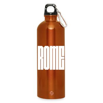 Rome Italian CIty Bold Block-Schriftart - Trinkflasche mit Karabiner 750 ml - Orange - Vorne