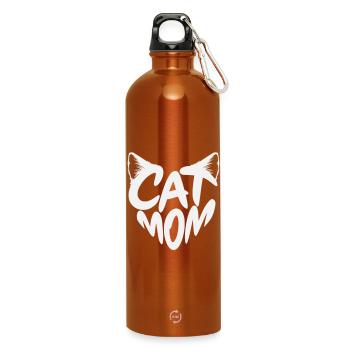 Cat Mom Katzenmama mit Katzenohren Design - Trinkflasche mit Karabiner 750 ml - Orange - Vorne