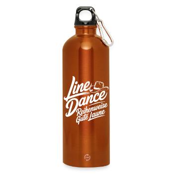 Danse en ligne : bonne humeur - Gourde en inox avec mousqueton 750 ml - orange - Devant