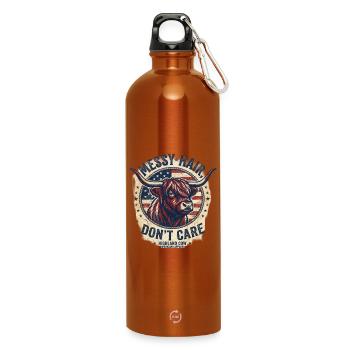 Vache des Highlands Americana aux cheveux en désordre - Gourde en inox avec mousqueton 750 ml - orange - Devant