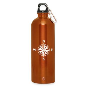 Rose des vents (blanc) - Gourde en inox avec mousqueton 750 ml - orange - Devant