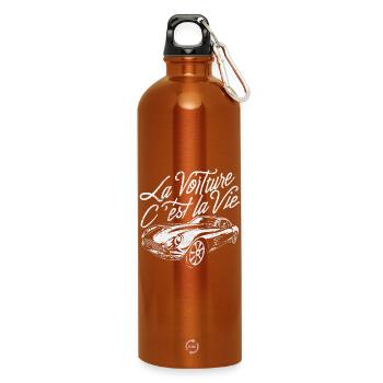 La voiture c'est la vie humour anniversaire - Gourde en inox avec mousqueton 750 ml - orange - Devant