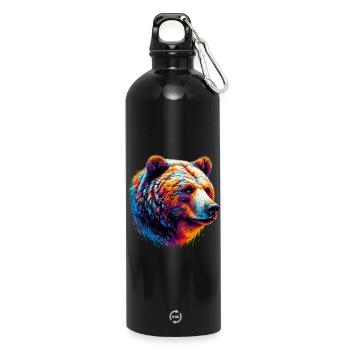 Bär - Trinkflasche mit Karabiner 750 ml - Schwarz - Vorne