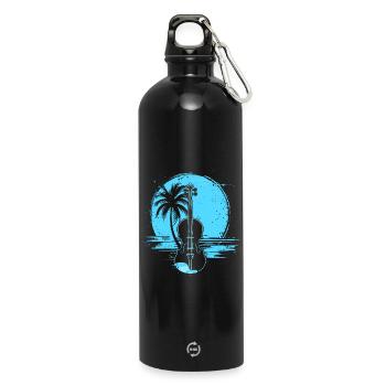 Violin Graphics - Water Bottle with carabiner 750 ml - black - Front