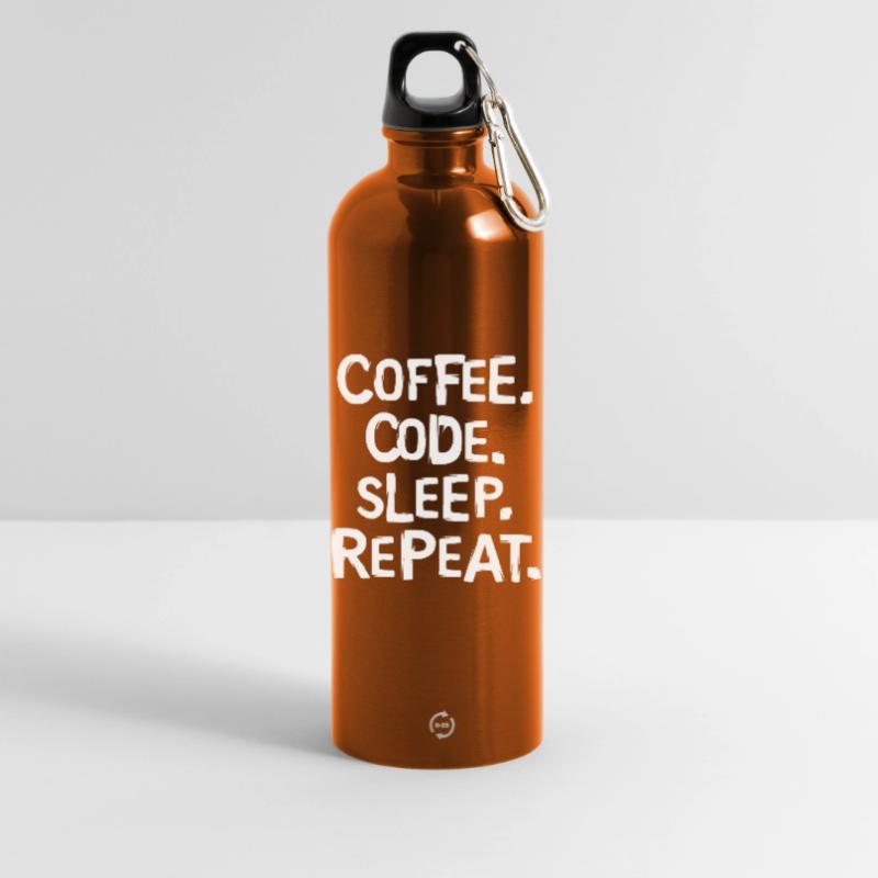 coffee code sleep - repeat programmer work Water Bottle with carabiner 750 ml