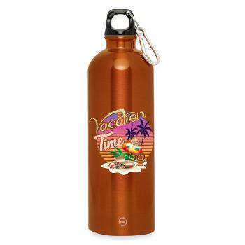 Casual Holiday Summer Motif - Water Bottle with carabiner 750 ml - burnt orange - Front