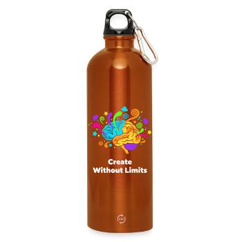 Kreatives Gehirnkunst Ohne Grenzen - Trinkflasche mit Karabiner 750 ml - Orange - Vorne