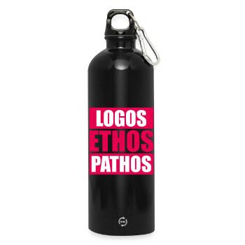 Logos Ethos Pathos Rhétorique Étudiant en Philosophie - Gourde en inox avec mousqueton 750 ml - noir - Devant