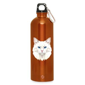 Angora Cat White Angora Cat Cute Angora Cats - Water Bottle with carabiner 750 ml - burnt orange - Front
