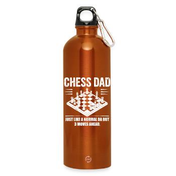 Schach: Das beste Design für Papa und Opa - Trinkflasche mit Karabiner 750 ml - Orange - Vorne