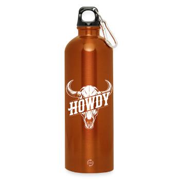 Howdy Skull Western Print - Gourde en inox avec mousqueton 750 ml - orange - Devant