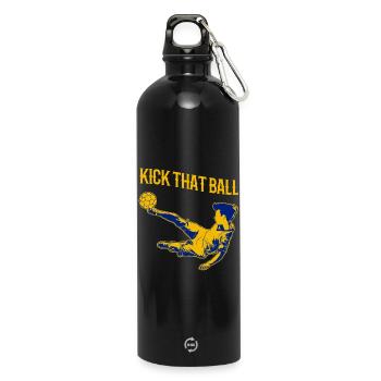 Slogan du football - Gourde en inox avec mousqueton 750 ml - noir - Devant