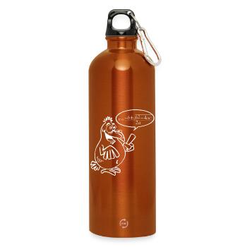 Weißer Schlauer Vogel - Trinkflasche mit Karabiner 750 ml - Orange - Vorne