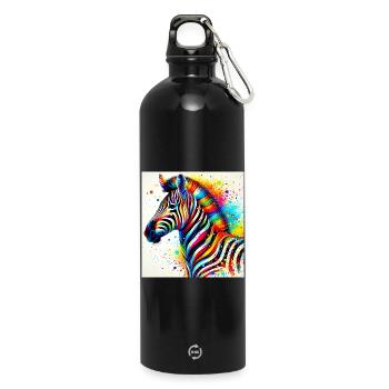 Zebra - Trinkflasche mit Karabiner 750 ml - Schwarz - Vorne