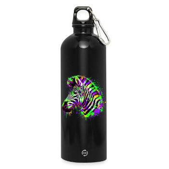 Zebra - Water Bottle with carabiner 750 ml - black - Front