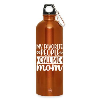 Appelez-moi maman Citation manuscrite - Gourde en inox avec mousqueton 750 ml - orange - Devant