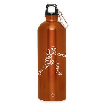 Dessin de boxeur - Gourde en inox avec mousqueton 750 ml - orange - Devant