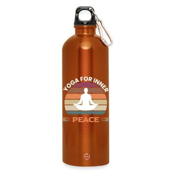 Yoga for inner peace men - Trinkflasche mit Karabiner 750 ml - Orange - Vorne