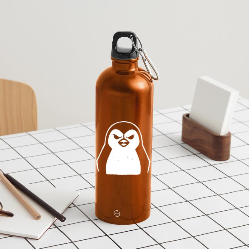 penguin stencil grunge minimalist-vector Linux Gourde en inox avec mousqueton 750 ml