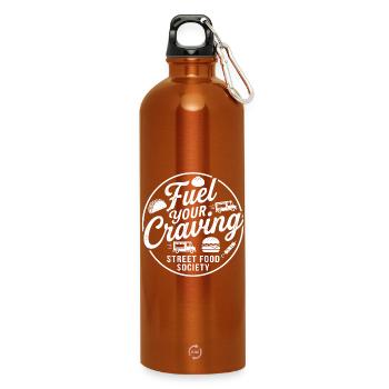 Fuel Your Craving Street Food Circle - Water Bottle with carabiner 750 ml - burnt orange - Front