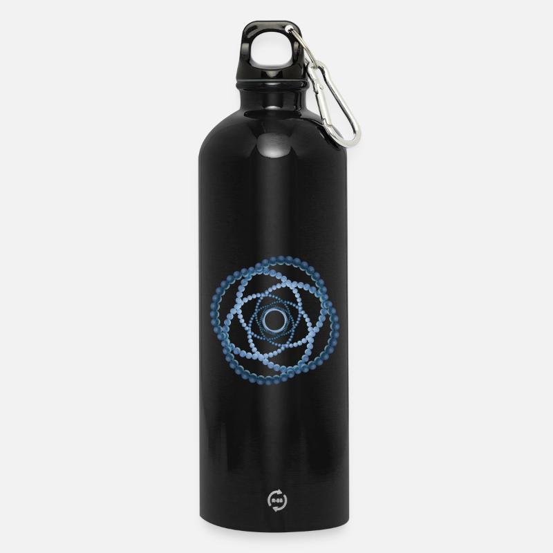 atom - cellular six - Water Bottle with carabiner 750 ml - black