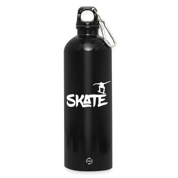 Skater Skate - Trinkflasche mit Karabiner 750 ml - Schwarz - Vorne