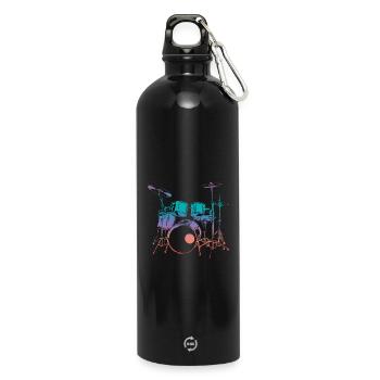 Batterie - Gourde en inox avec mousqueton 750 ml - noir - Devant