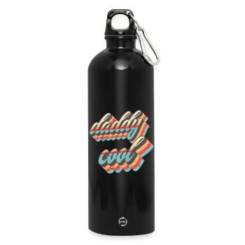 Papa cool - Gourde en inox avec mousqueton 750 ml - noir - Devant