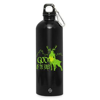 Ökologischer Gott des Waldes - Trinkflasche mit Karabiner 750 ml - Schwarz - Vorne