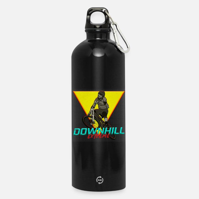 Motif extrême en descente - Gourde en inox avec mousqueton 750 ml - noir