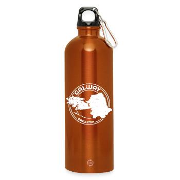 Galway Ireland Map | County Outline Stamp - Water Bottle with carabiner 750 ml - burnt orange - Front