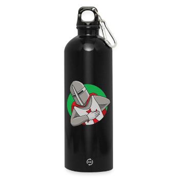Freundlicher Ritter - Trinkflasche mit Karabiner 750 ml - Schwarz - Vorne