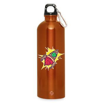 Eis Süßigkeiten Naschen Nachspeise Lecker - Trinkflasche mit Karabiner 750 ml - Orange - Vorne