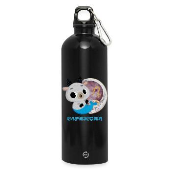 Zodiac sign Capricorn - Water Bottle with carabiner 750 ml - black - Front