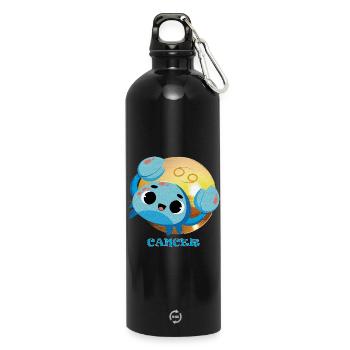 Zodiac Sign Cancer - Water Bottle with carabiner 750 ml - black - Front