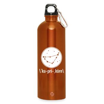 Steinbock Gestirne Konstellation Galaxie Himmel - Trinkflasche mit Karabiner 750 ml - Orange - Vorne