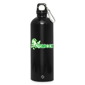 Horoskop Steinbock Esoterik Aberglaube Tierkreis - Trinkflasche mit Karabiner 750 ml - Schwarz - Vorne