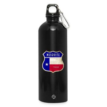 Design du drapeau Mesquite Texas Crest - Gourde en inox avec mousqueton 750 ml - noir - Devant