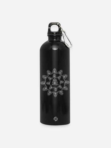 Junge mit Ball - Trinkflasche mit Karabiner 750 ml - Schwarz