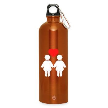 Liebe Lgbt Herz Gleichgeschlechtliche Ehe Homo - Trinkflasche mit Karabiner 750 ml - Orange - Vorne