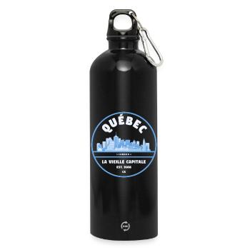 Québec La Vieille Capitale Skyline - Trinkflasche mit Karabiner 750 ml - Schwarz - Vorne