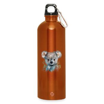 Koala Aquarell Laub - Trinkflasche mit Karabiner 750 ml - Orange - Vorne