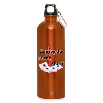 Team équipe Futur Marié Poker. Fête EVG mariage - Gourde en inox avec mousqueton 750 ml - orange - Devant