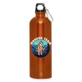 Wanderer Gipfelkreuz Wandern Statement Wanderwege - Trinkflasche mit Karabiner 750 ml - Orange - Vorne