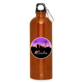 Munich Fine Skyline - Water Bottle with carabiner 750 ml - burnt orange - Front