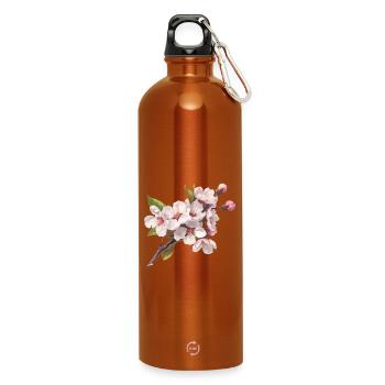 Pastel cherry blossoms - Water Bottle with carabiner 750 ml - burnt orange - Front