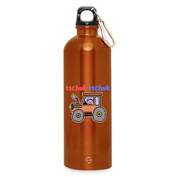 Tractor Farmer Agricultural Machinery Saying Vehicle Field - Water Bottle with carabiner 750 ml - burnt orange - Front
