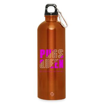 Möpse Königin - Trinkflasche mit Karabiner 750 ml - Orange - Vorne