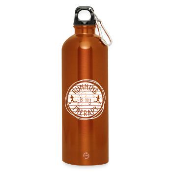 La course à pied est ma thérapie Rétro Coucher de soleil - Gourde en inox avec mousqueton 750 ml - orange - Devant