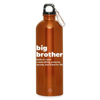 Großer Bruder Geschwister Bruderherz Statement - Trinkflasche mit Karabiner 750 ml - Orange - Vorne